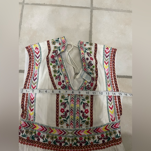 Sundance boho Margarita Embroidered White Maxi Dress wedding guest 6 - Picture 5 of 10